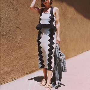 ROCKAWAY ZIGZAG SKIRT SET Chevron Patterned Knit Set small